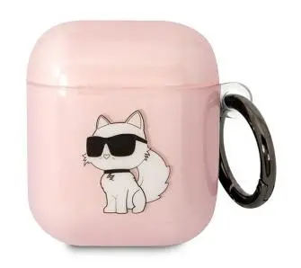 Etui na słuchawki Karl Lagerfeld Ikonik Choupette do Airpods 1/2 Różowy