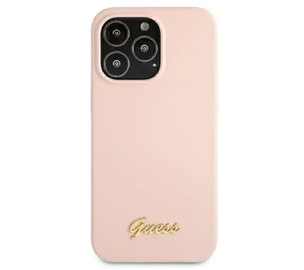 Guess Silicone Script Gold Logo Magsafe GUHMP13XLSLMGLP do iPhone 13 Pro Max