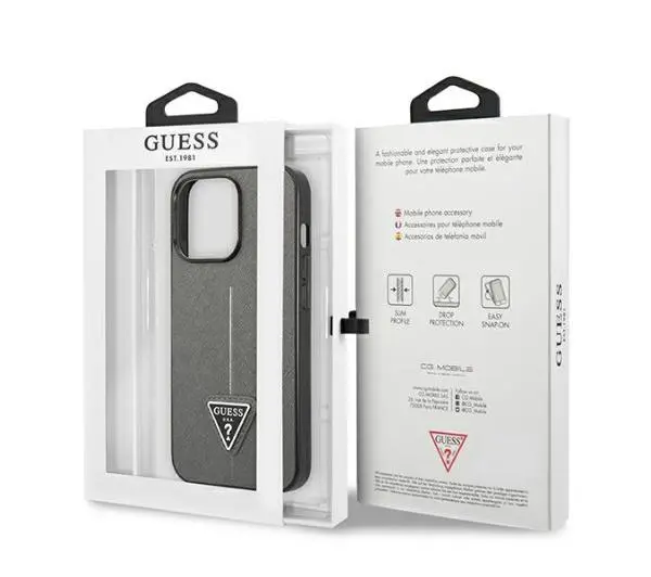 Guess Saffiano Triangle Logo GUHCP14LPSATLG do iPhone 14 Pro