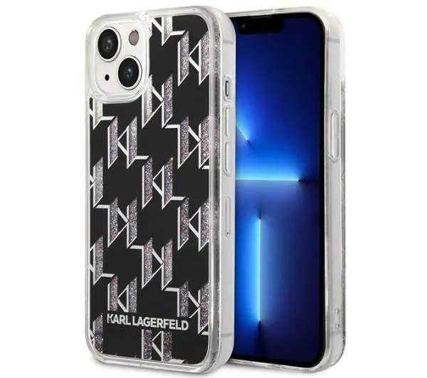 Zdjęcia - Etui Karl Lagerfeld Liquid Glitter Monogram KLHCP14SLMNMK do iPhone 14 