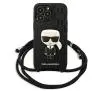 Etui Karl Lagerfeld Leather Monogram Patch and Cord Iconik KLHCP13LCMNIPK do iPhone 13 Pro / 13