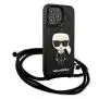 Etui Karl Lagerfeld Leather Monogram Patch and Cord Iconik KLHCP13LCMNIPK do iPhone 13 Pro / 13