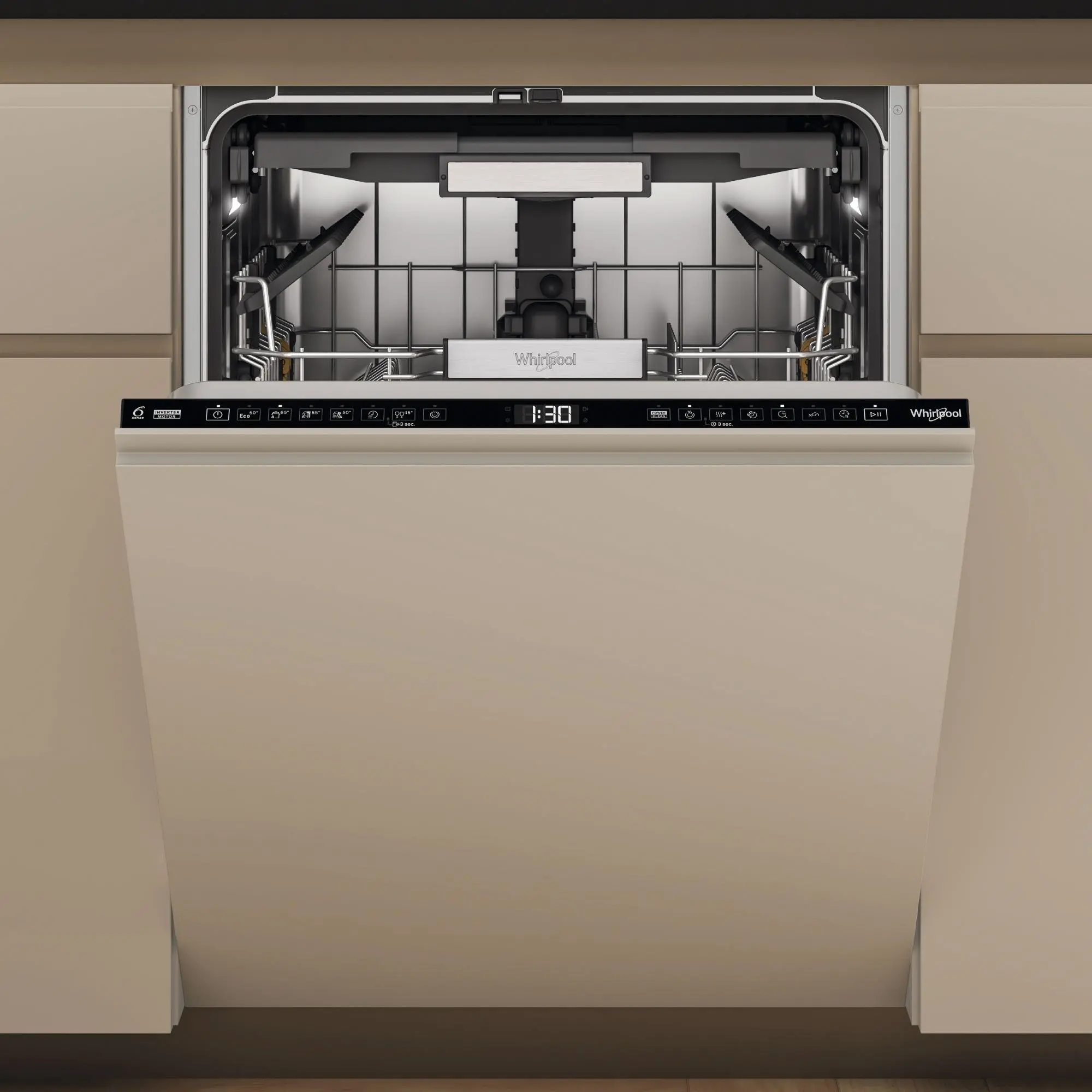 Zmywarka Whirlpool W7I HF60 TUS MaxiSpace 60cm Automatyczne otwieranie drzwi szufada na sztućce