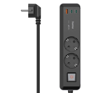 Listwa Hama 223188 2 gniazda 1,4m Czarny