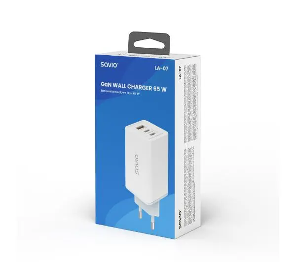 Savio LA-07 GaN PD3.0 65W Biały