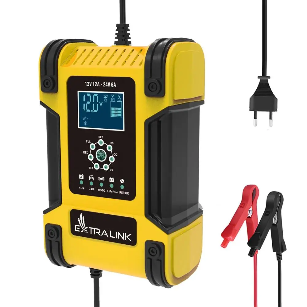 Prostownik Extralink Shango Smart Battery Charger 100-240V AC, 12V/12A, 24V/6A