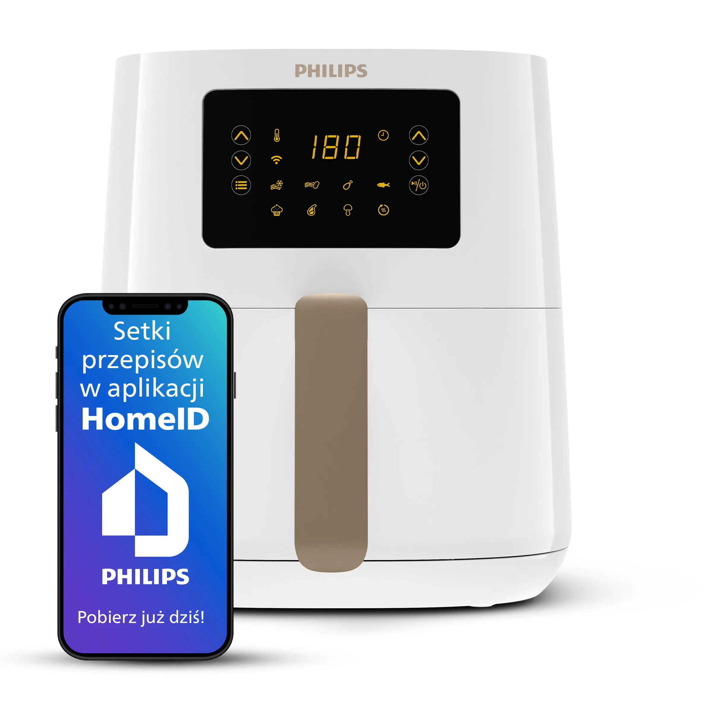Air fryer Philips Ovi Connected HD9255/30 1400W 4,1l Aplikacja mobilna