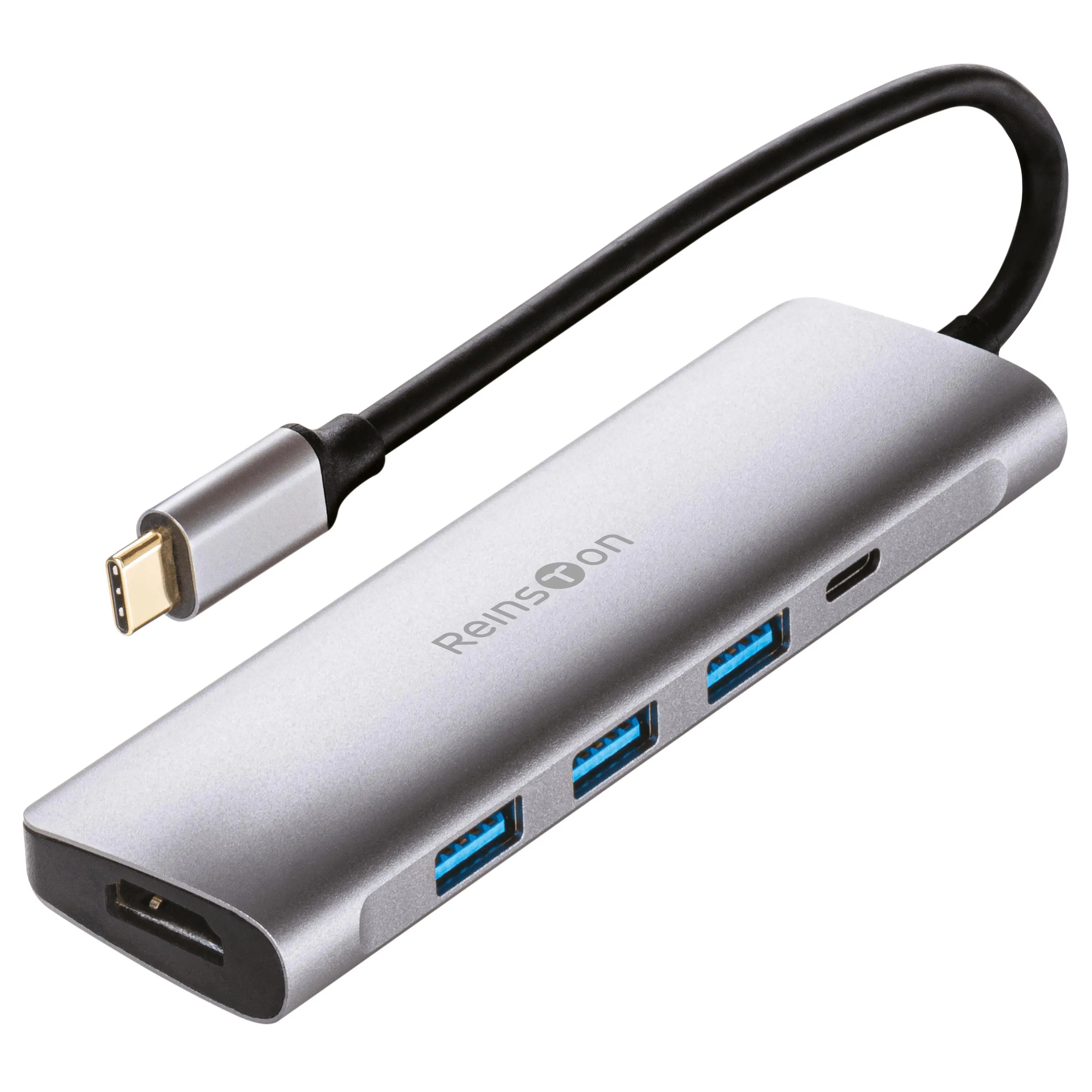 Hub USB Reinston EHUB06 Szary 5w1 PD 100W aktywny