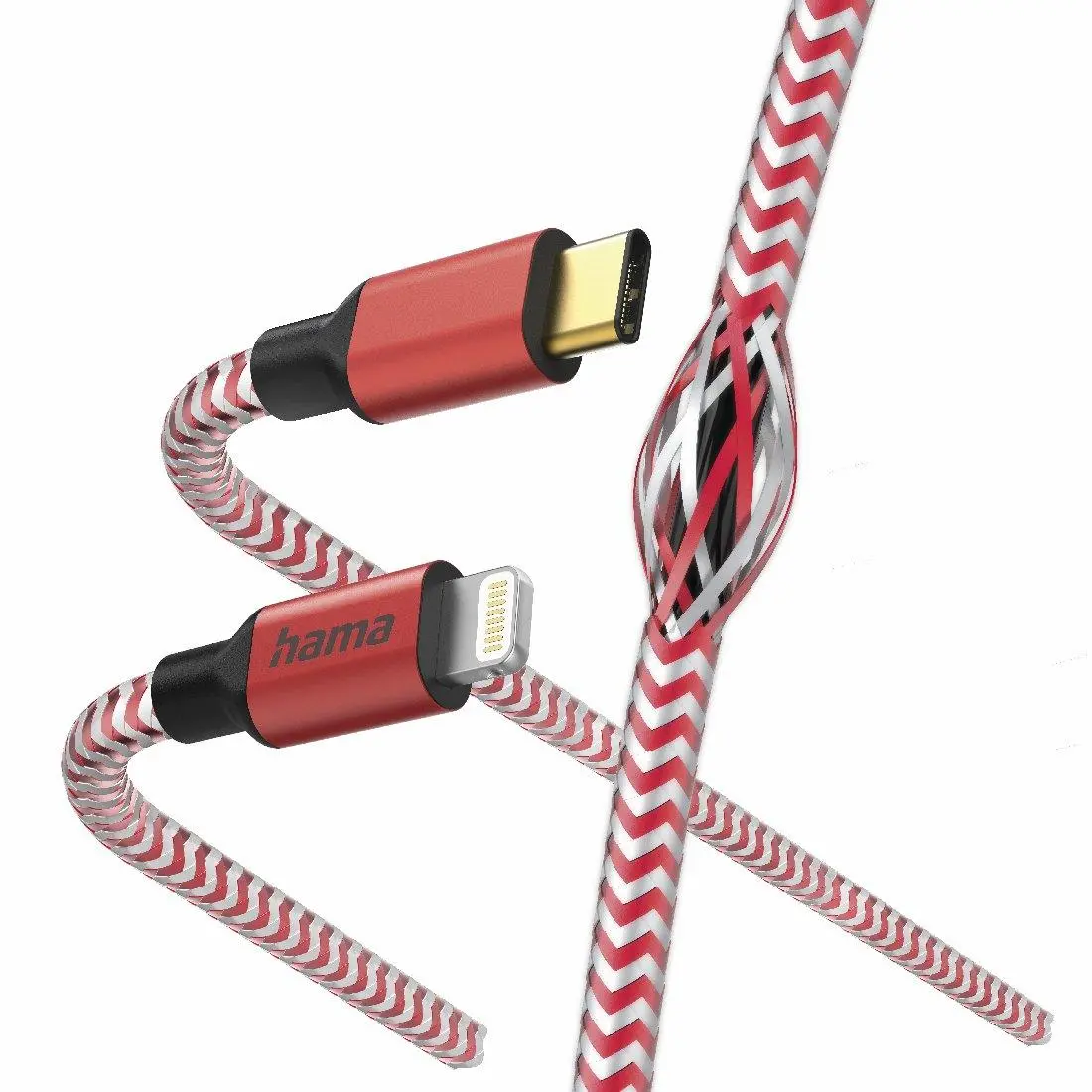 Kabel Hama Reflected Lightning do USB-C 1,5m Czerwony