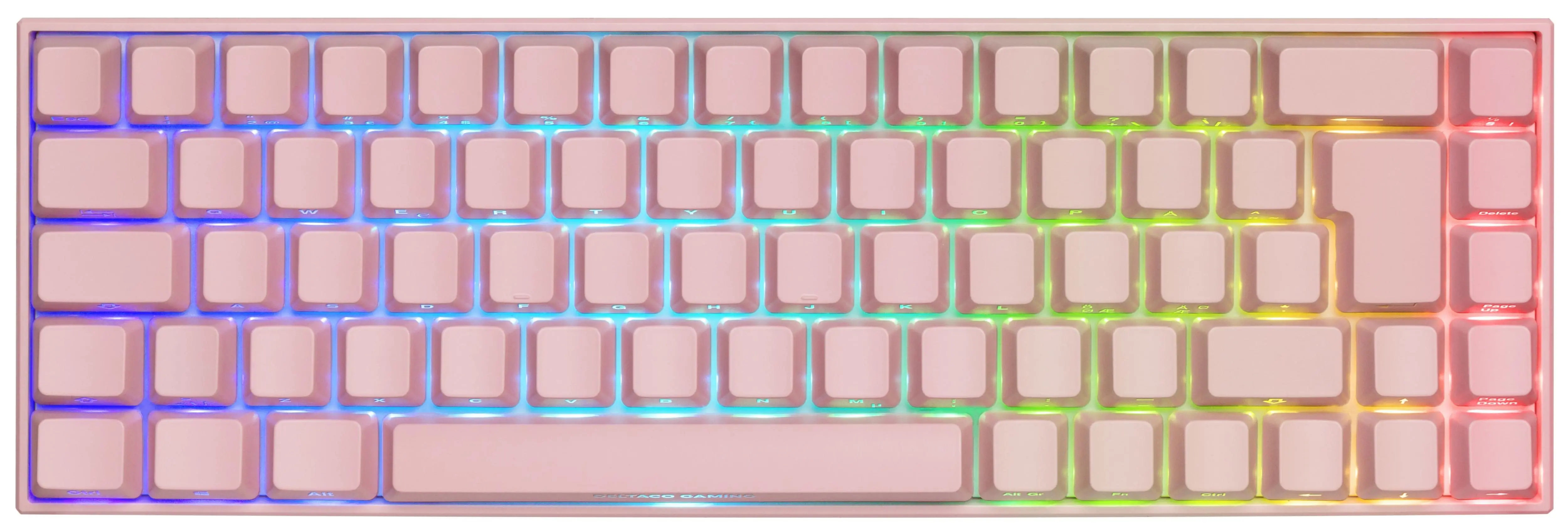 Klawiatura mechaniczna Deltaco GAM-100-P-UK Kailh Red Różowy