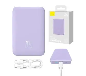 Powerbank Baseus PPCX110105 Magnetic Mini 10000mAh 20W MagSafe Fioletowy