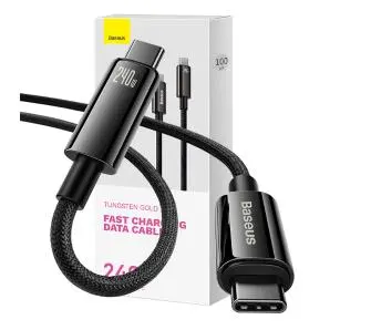 Kabel Baseus Tungsten Gold 240W USB-C-USB-C 1m Czarny