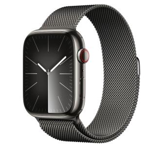 Smartwatch Apple Watch Series 9 GPS + Cellular koperta 45mm stal nierdzewna Mocny grafit bransoleta mediolańska Mocny graftowy