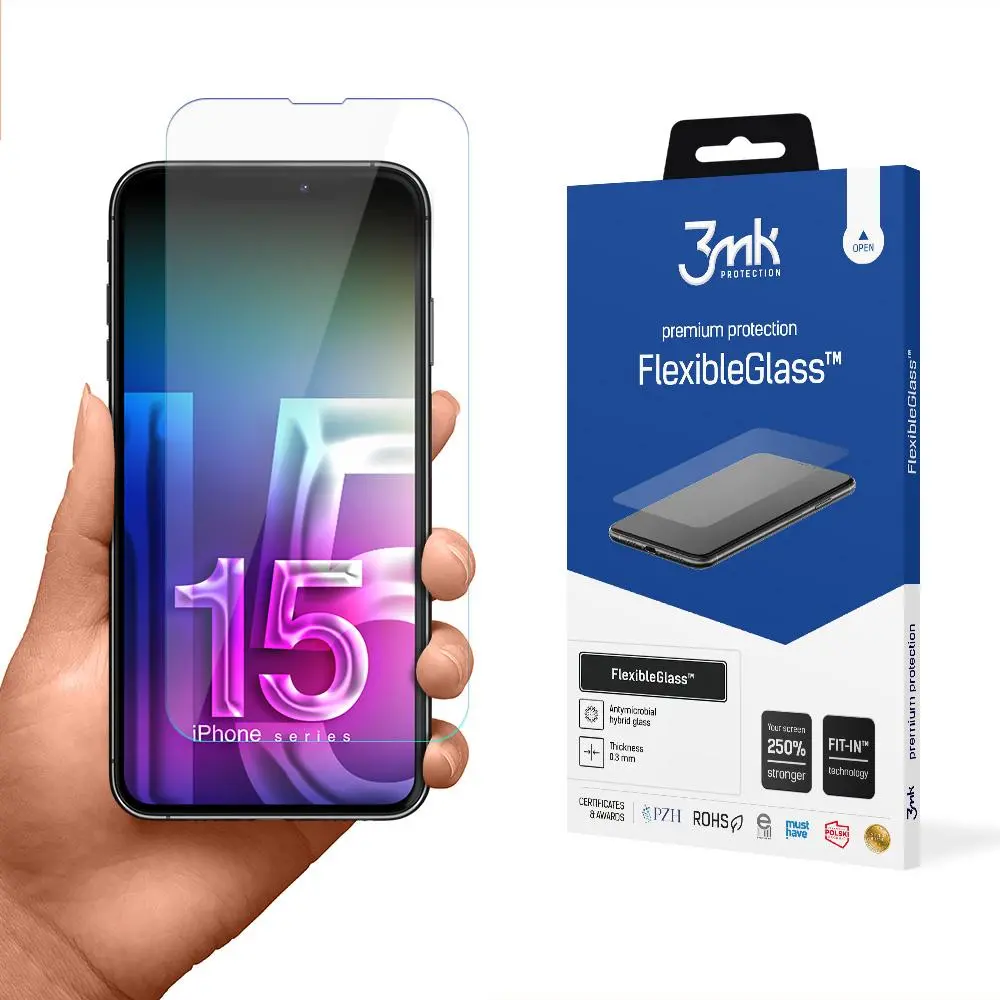 Szkło hybrydowe 3mk FlexibleGlass do iPhone 15 Pro