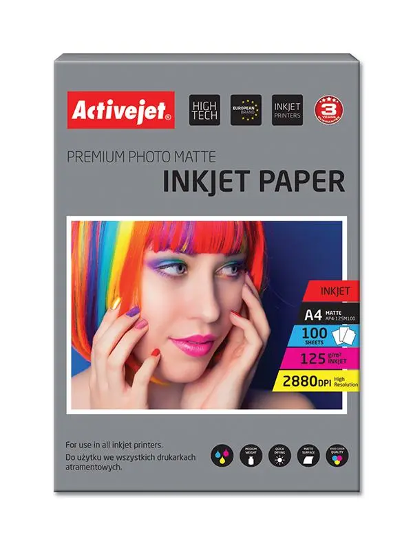 Papier fotograficzny ActiveJet AP4-125M100 100 Arkuszy