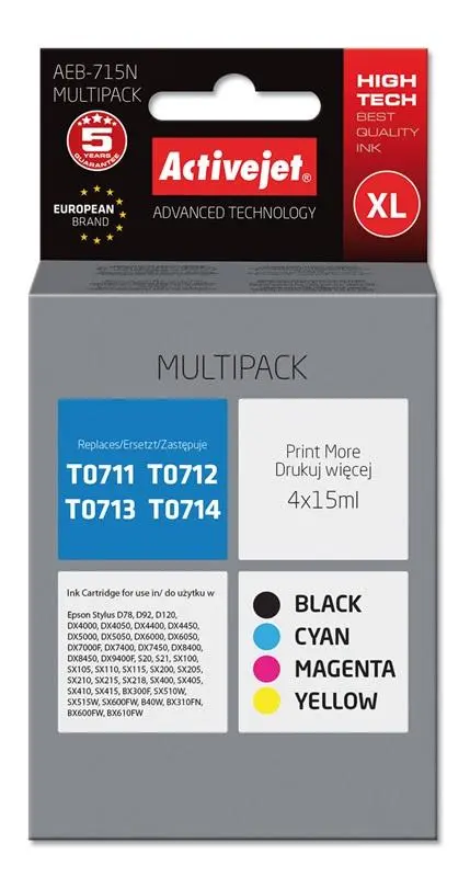 Tusz ActiveJet AEB-715N (zamiennik T0715) Kolor 60 ml