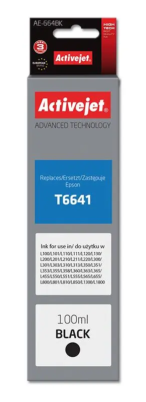 Tusz ActiveJet AE-664Bk (zamiennik T6641) Czarny 100 ml
