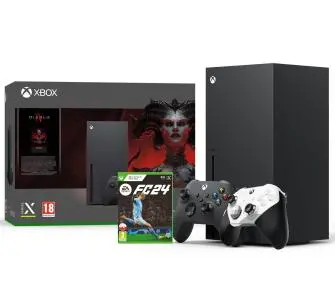 Konsola Xbox Series X 1TB z napędem + Pad Elite Series 2 Core Biały + Diablo IV + EA SPORTS FC 24