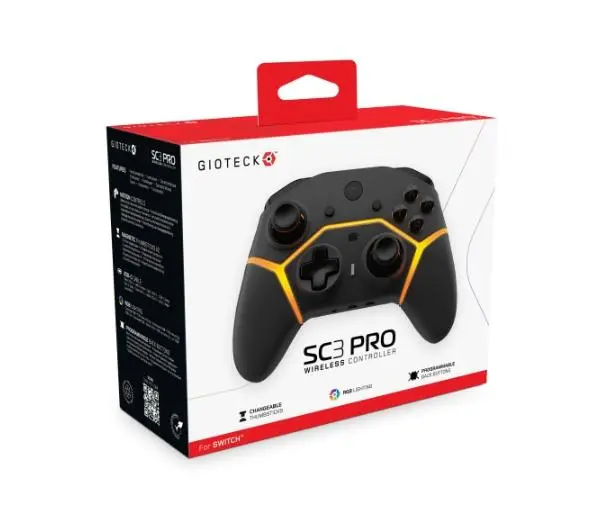 Gioteck SC3 Wireless Pro Controller do Nintendo Switch Bezprzewodowy Czarny