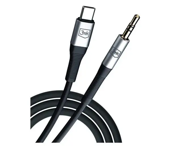 Kabel 3mk USB-C na jack 3,5mm 1m Czarny