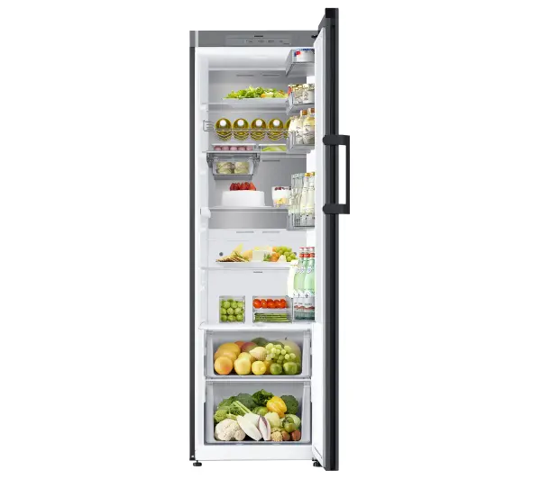 Samsung Bespoke RR39C76C322 Funkcje AI Chłodziarka No Frost 186cm Szuflada z kontrolą wilgotności Zdalne sterowanie Czarne szkło - Kup na Raty - RRSO 0%