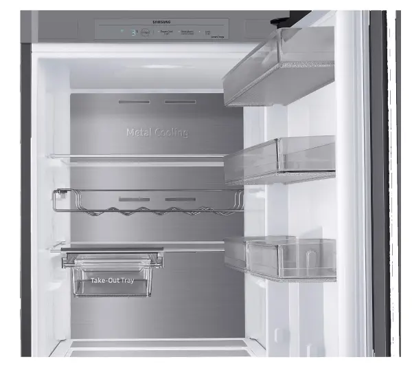Samsung Bespoke RR39C76C322 Funkcje AI Chłodziarka No Frost 186cm Szuflada z kontrolą wilgotności Zdalne sterowanie Czarne szkło - Kup na Raty - RRSO 0%