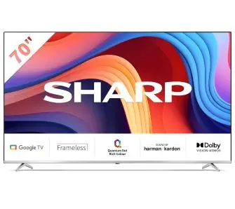 Telewizor Sharp 70GP6760E  70" QLED 4K Google TV Dolby Vision Dolby Atmos HDMI2.1 DVB-T2