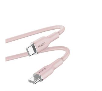 Kabel Puro ICON Soft PUUSBCUSBCICONROSE USB-C do USB-C do 1,5m Różowy