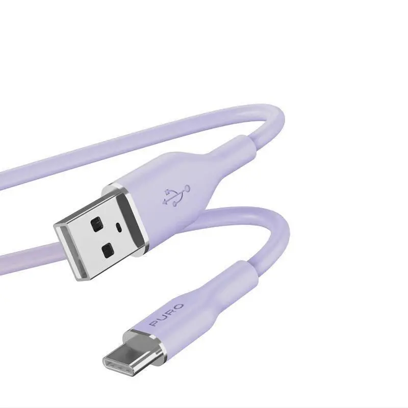 Kabel Puro ICON Soft PUUSBCICONLVD USB-A do USB-C 1,5m Fioletowy