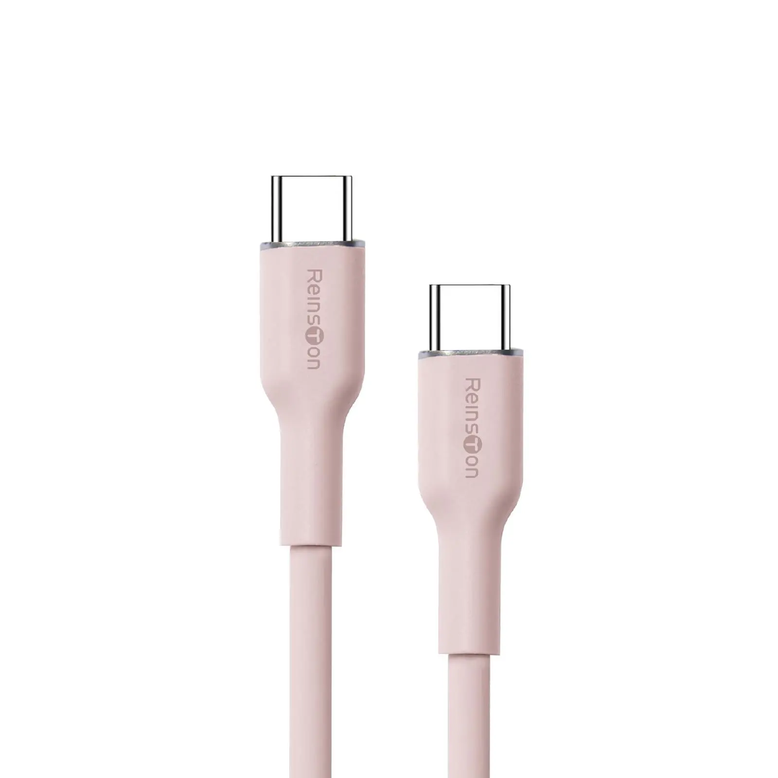 Kabel Reinston EKT50 USB-C do USB-C SOFT 65W 1,5m Różowy