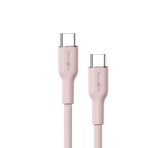 Kabel Reinston EKT50 USB-C do USB-C SOFT 65W 1,5m Różowy