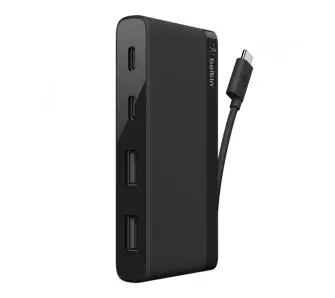 Hub USB Belkin F4U090BTBLK podróżny, 2x USB-A, 2x USB-C  Czarny