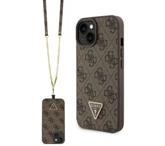 Etui Guess Crossbody 4G Metal Logo GUHCP15MP4TDSCPW do iPhone 15 Plus Brązowy