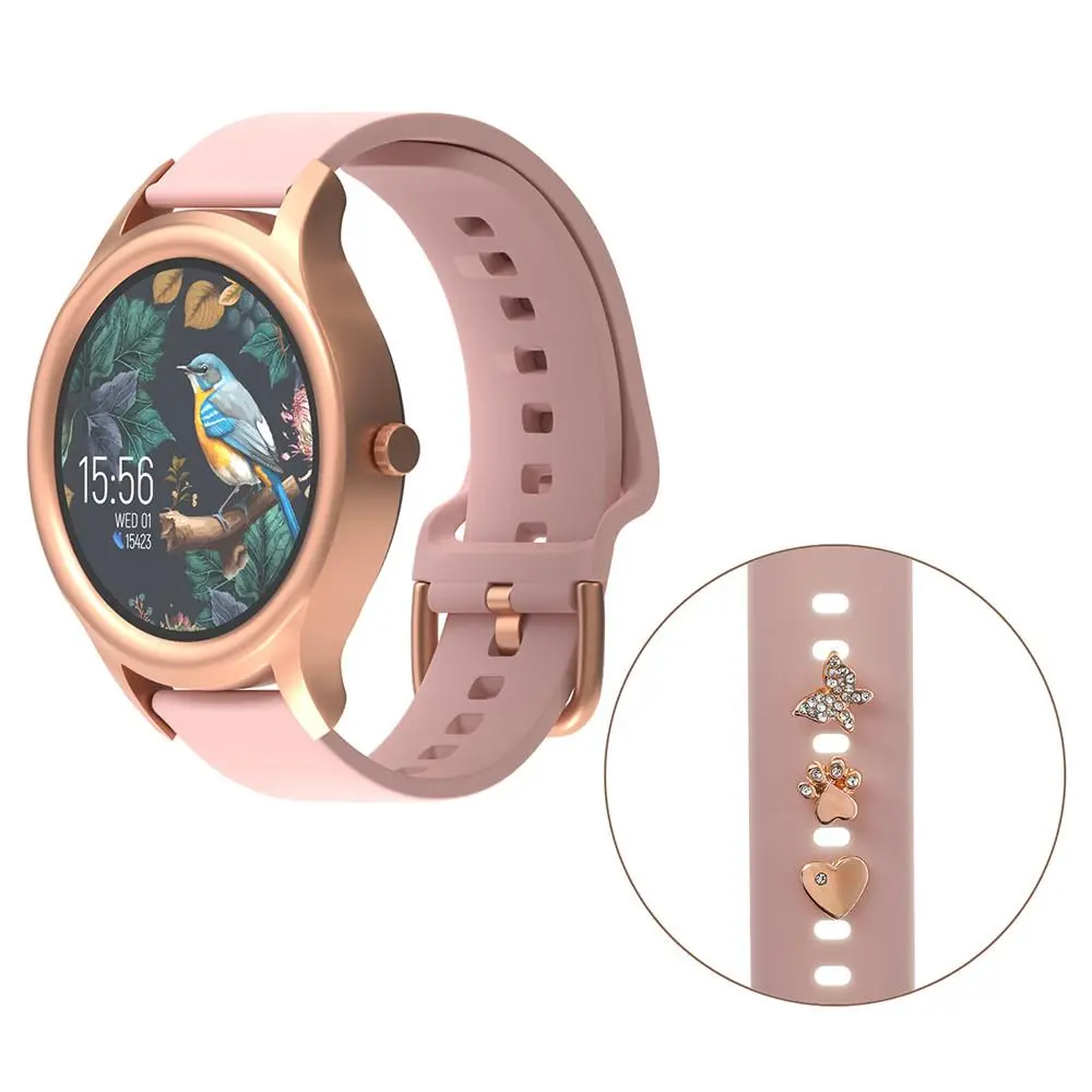 Smartwatch Forever ForeVive 3 SB-340 Różowe złoto + charms