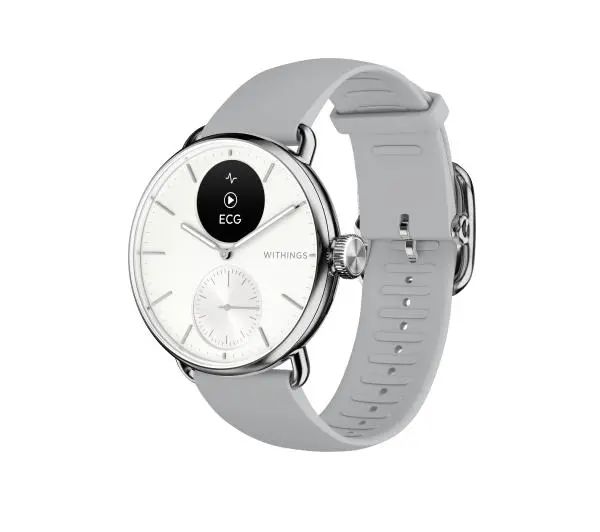 Smartwatch Withings Withings Scanwatch 2 - zegarek z funkcją EKG, pomiarem pulsu i SPO2 oraz mierzeniem aktywności fizycznej i snu (38mm, white)