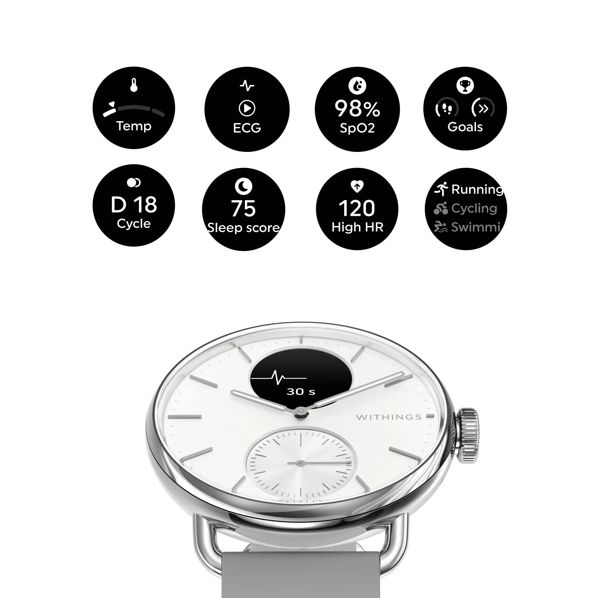 фото Смарт-годинник Withings ScanWatch 2 38mm Grey