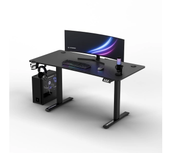 Biurko Ultradesk LEVEL V2 bez podkładki 140cm Regulacja wysokości Czarny