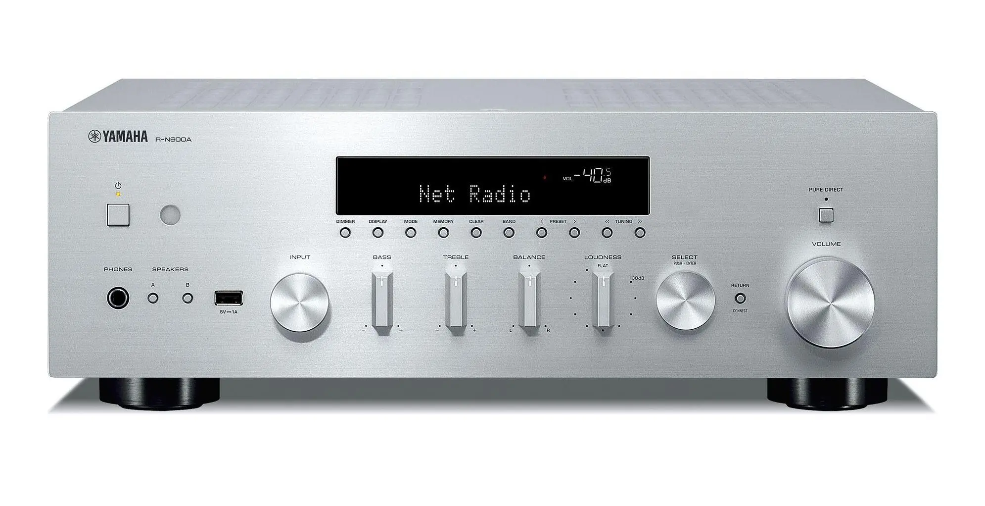 фото Акустика для домашнього кінотеатру Yamaha R-N600A + Indiana Line Nota 260 X Silver/Nut