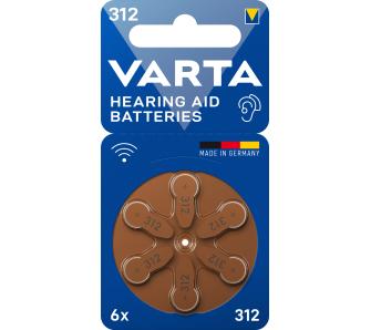 Baterie VARTA do aparatu słuchowego PR41 typ 312 (6 szt.)