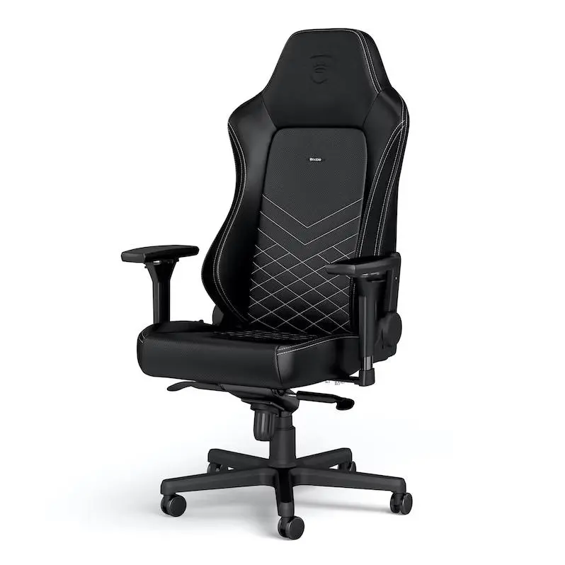 Fotel Noblechairs HERO Black Platinum White Gamingowy do 150kg Skóra ECO Czarno-biały