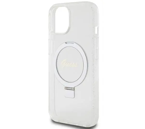 Guess Ring Stand Script Glitter MagSafe GUHMP15SHRSGSD do iPhone 15 / 14 / 13