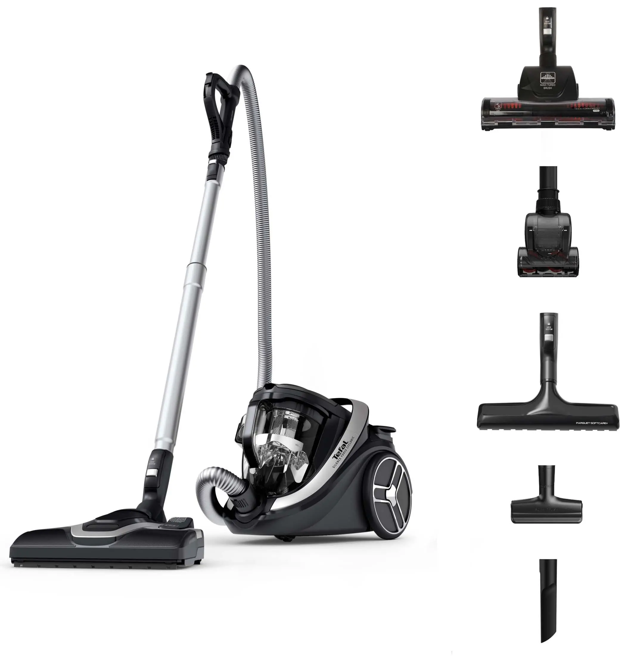 Odkurzacz Tefal Silence Force Cyclonic Effitech TW7976 500W Turboszczotka Mini turboszczotka Szczotka do parkietów