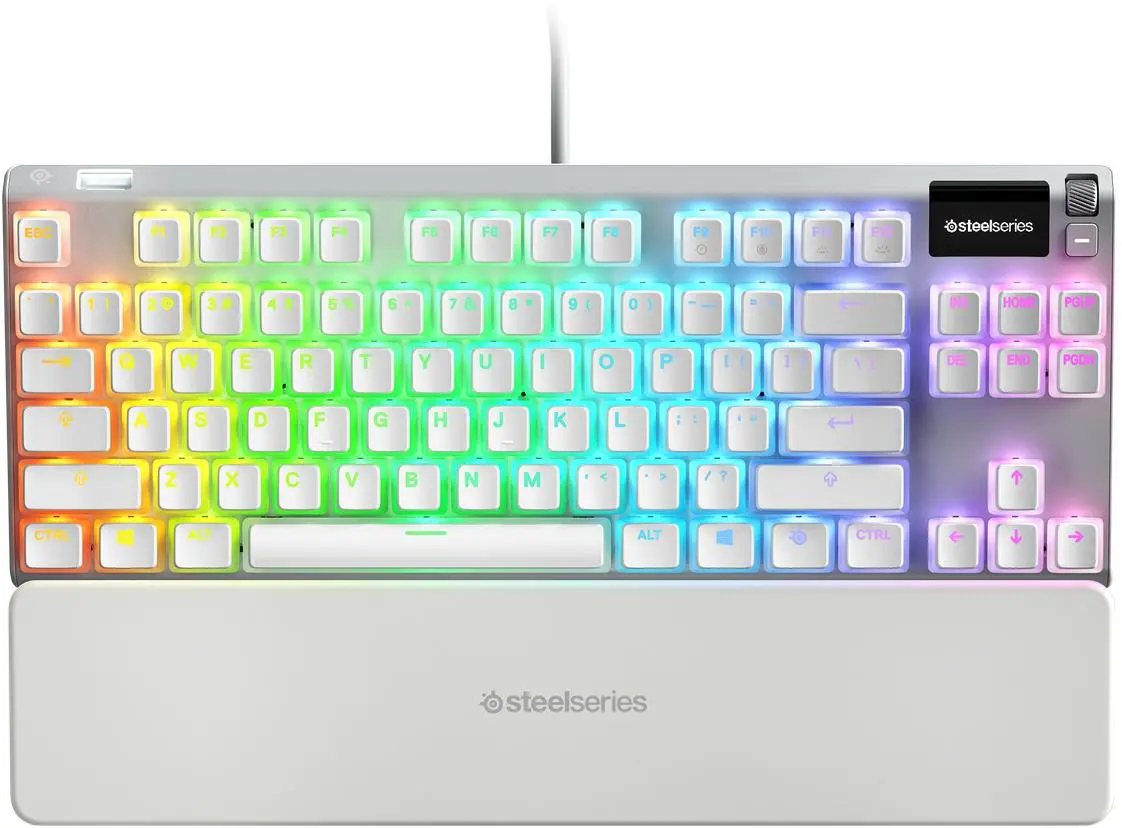 Klawiatura mechaniczna SteelSeries Apex 7 TKL Ghost QX2 RGB Red Biały