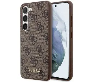 Guess 4G Metal Gold Logo GUHCS24MG4GFBR do Samsung Galaxy S24+ Brązowy