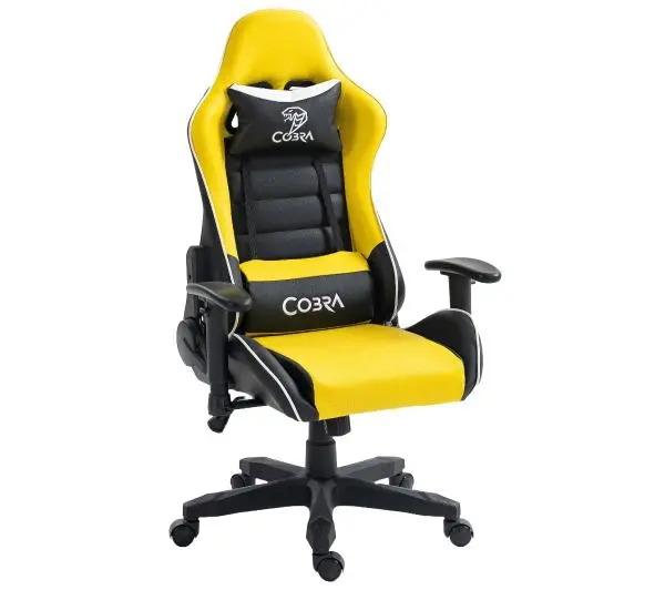 Cobra Rebel CR201 Gamingowy do 130kg Skóra ECO Żółto-czarny - Kup na Raty - RRSO 0%