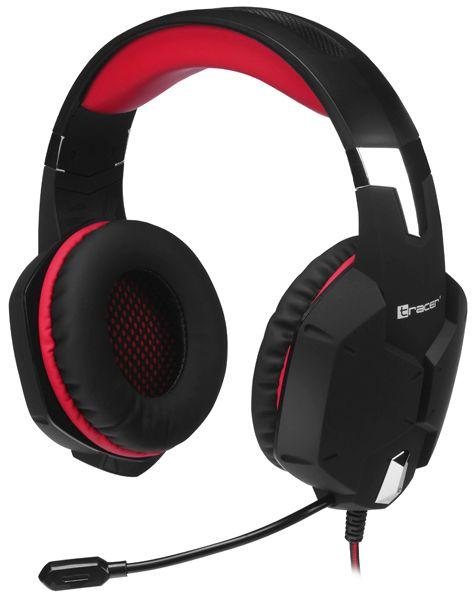 Słuchawki przewodowe z mikrofonem Tracer Dragon - czerwone