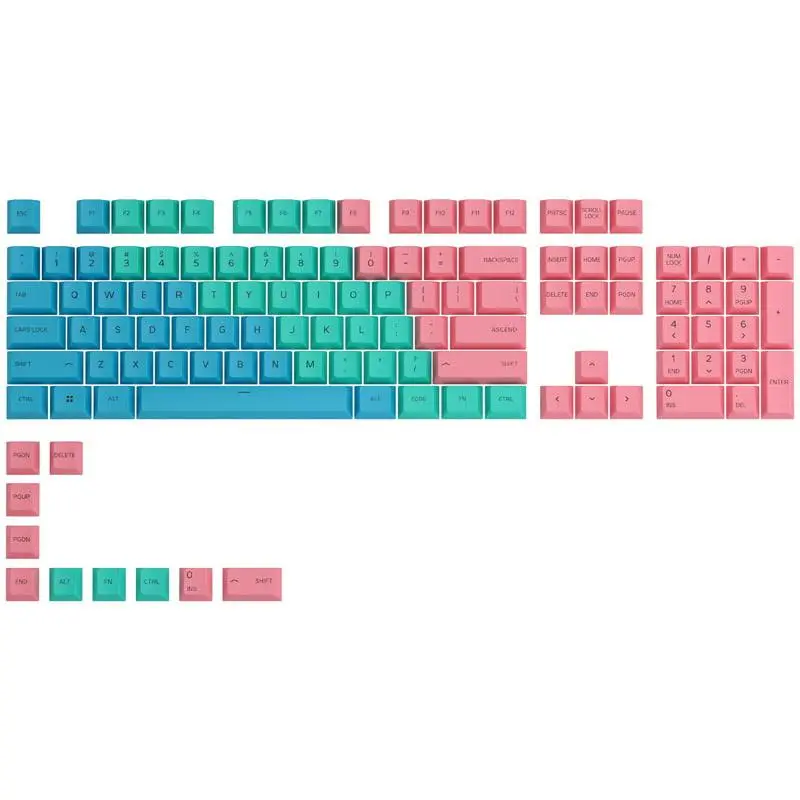 Klawisze Glorious GPBT Keycaps 114szt. Pastel Różowo-zielony