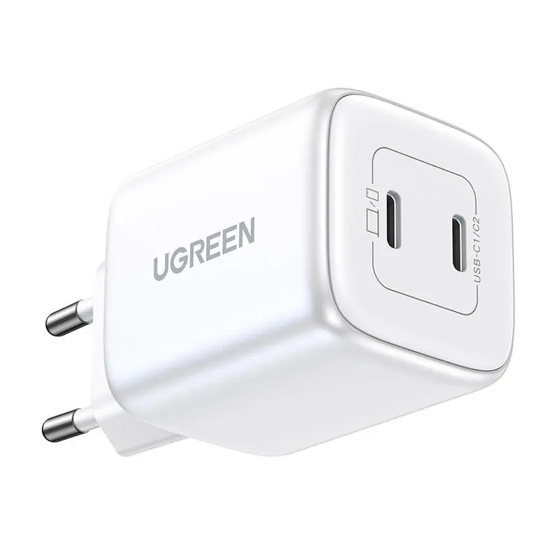 Ładowarka sieciowa UGREEN Nexode 45W 2x USB-C PD3.0 QC4.0 GaN Biały