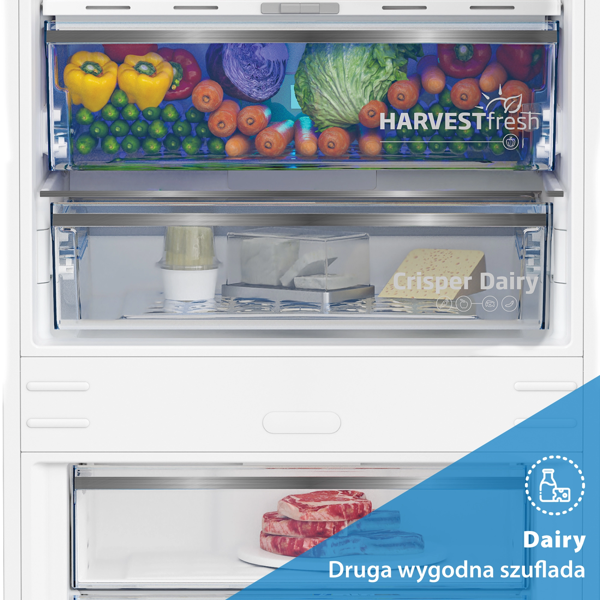 Lodówka Beko bPro500 B5RCNA365ZXBR Pełny No Frost 186,5cm Komora świeżości Dark Inox