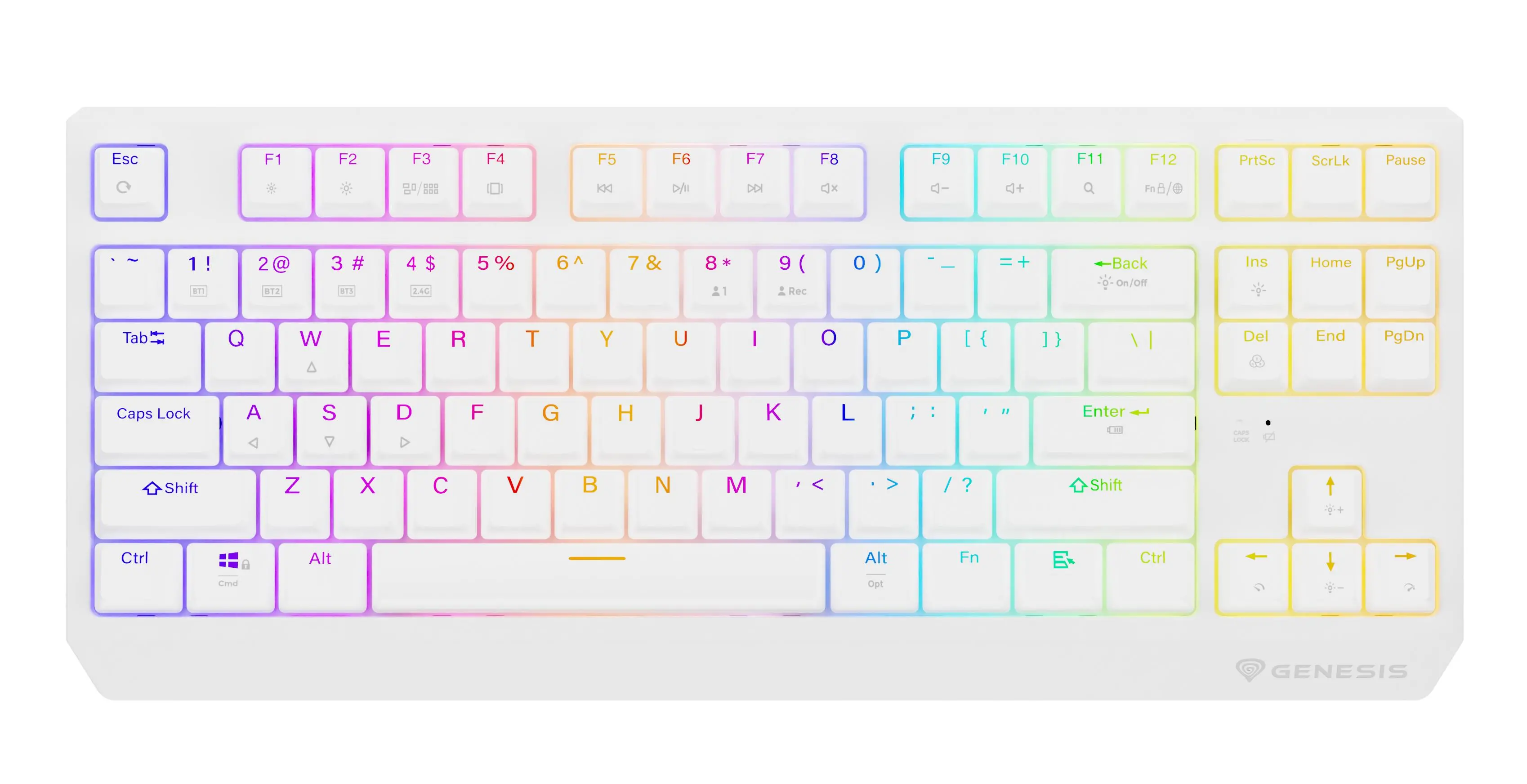 Klawiatura mechaniczna Genesis Thor 230 TKL US RGB Outemu Red Biały